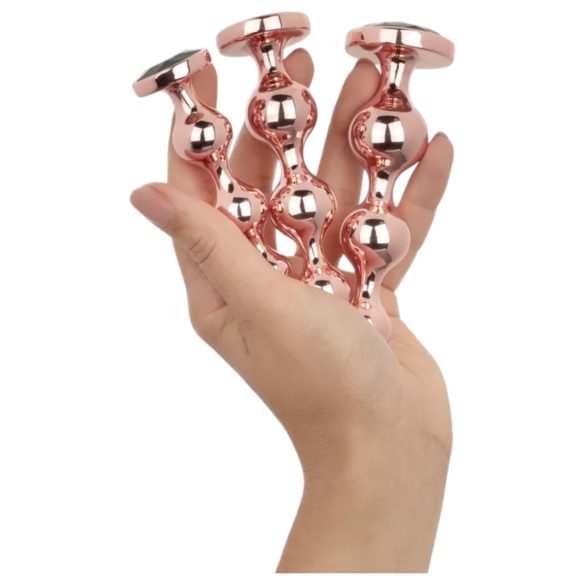 Rosy Gold - anālais dildo komplekts rozā zelta krāsa