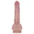 Real Fantasy Logan - sildošs stūmējvibrators ar klitora mēlīti (ķermeņa krāsā) - 22 cm