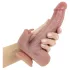 Real Fantasy Logan - sildošs stūmējvibrators ar klitora mēlīti (ķermeņa krāsā) - 22 cm
