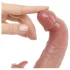 Real Fantasy Logan - sildošs stūmējvibrators ar klitora mēlīti (ķermeņa krāsā) - 22 cm
