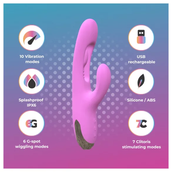 Good Vibes Only - klitora vibrators ar kustīgu pirkstu (violets)