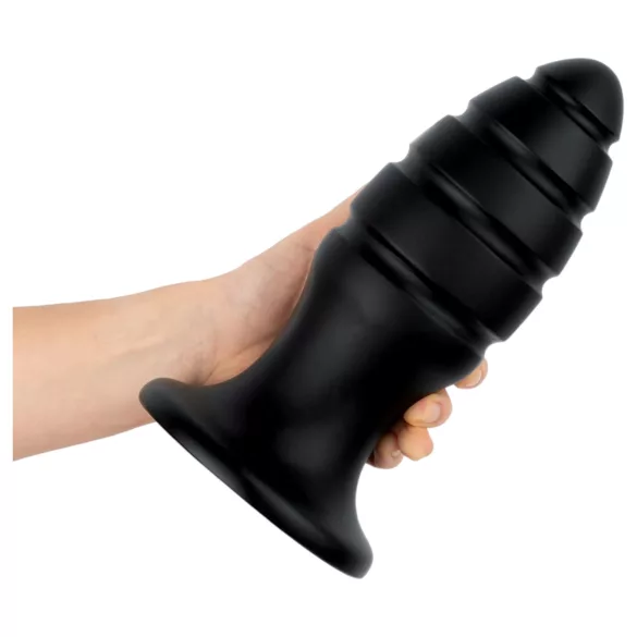BUTTR Aftershock - liels anālais plugs (melns) - 23 cm