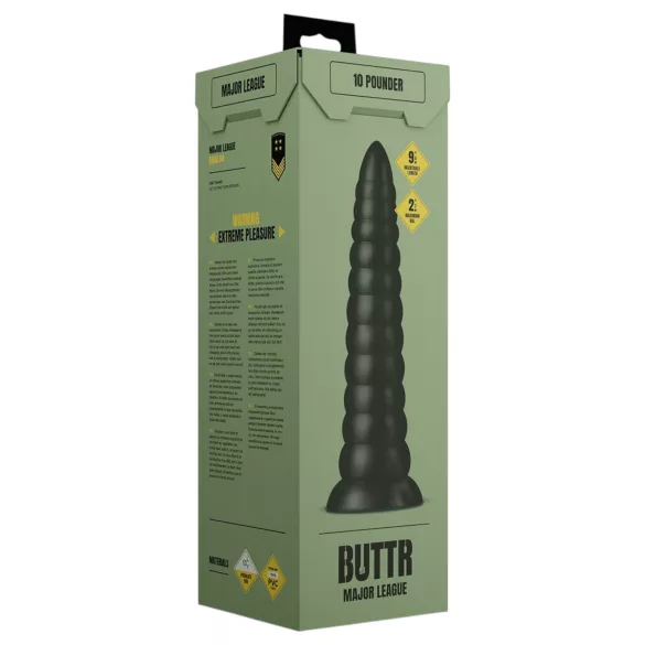 BUTTR Caterpiller - milzu anālais plugs (melns) - 29 cm