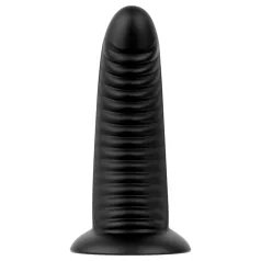  BUTTR Double Ribbed - milzu rievots anālais plugs (melns) - 26 cm