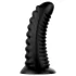 BUTTR Double Ribbed - milzu rievots anālais plugs (melns) - 26 cm