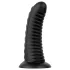 BUTTR Double Ribbed - milzu rievots anālais plugs (melns) - 26 cm