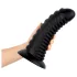 BUTTR Double Ribbed - milzu rievots anālais plugs (melns) - 26 cm
