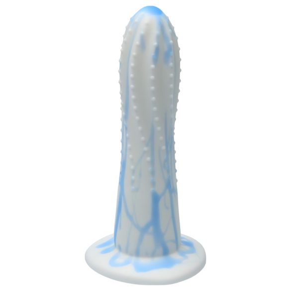Ylva & Dite Skuju Bumbieris - punktēts dildo (balts-zils)
