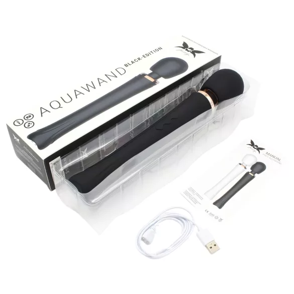 Pixey Aquawand - ūdensizturīgs masāžas vibrators (melns)