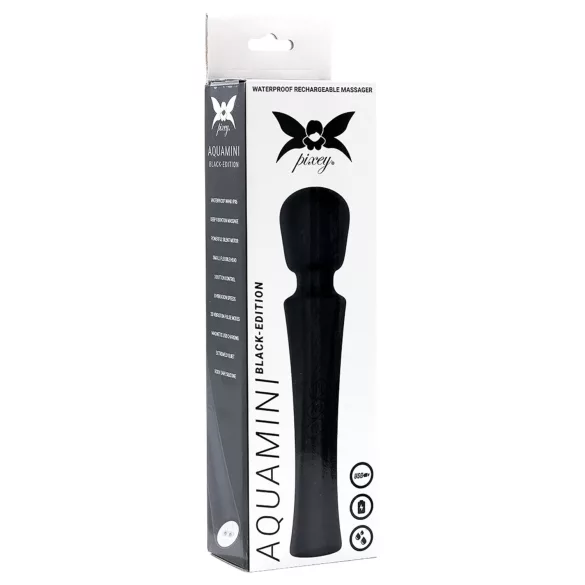 Pixey Aquamini - mini masāžas zizlis vibrators (melns)