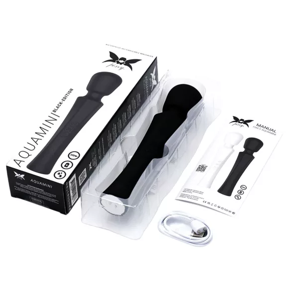 Pixey Aquamini - mini masāžas zizlis vibrators (melns)