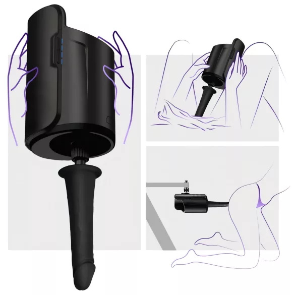 Kiiroo Keon - masturbatora adapteris dildo pievienošanai melns