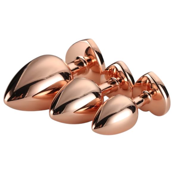 Gleaming Love rožzeltīta anālo aizbāžņu komplekts (3 daļas)