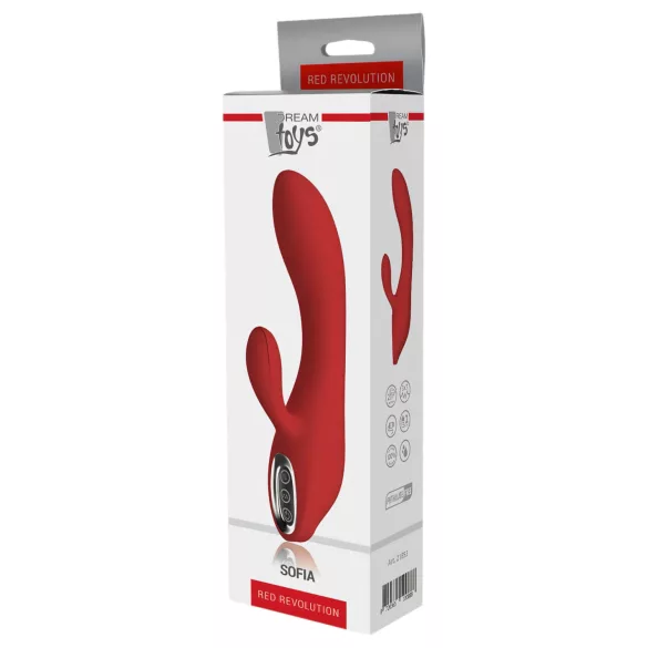 Red Revolution Sofia - uzlādējams vibrators ar klitora stimulatoru sarkans