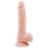 Mr. Dixx 7.6 - piesūcekņa, sēklinieku dildo - dabīgs (19,5cm)