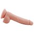 Mr. Dixx 7.6 - piesūcekņa, sēklinieku dildo - dabīgs (19,5cm)