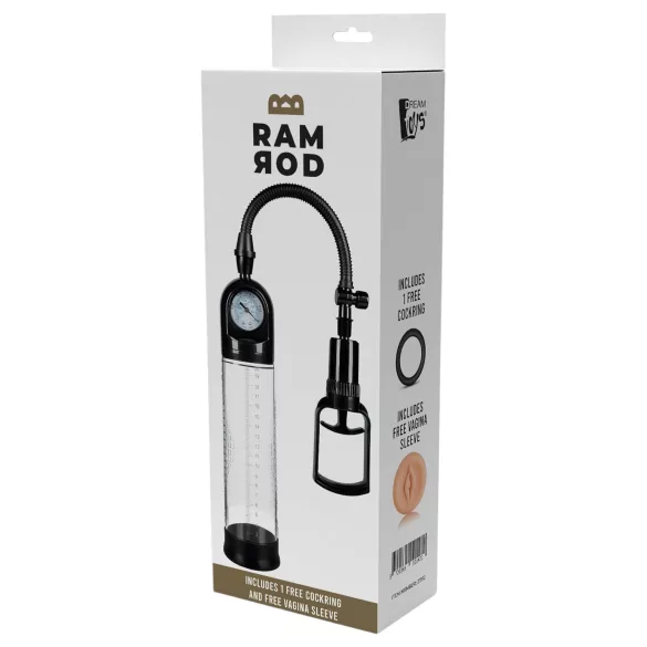 Ramrod Deluxe - vīriešu vakuuma pumpis ar spiediena mērītāju