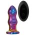 Glamour Glass - radio stikla anālais vibrators - viļņveida (krāsains)