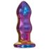 Glamour Glass - radio stikla anālais vibrators - viļņveida (krāsains)
