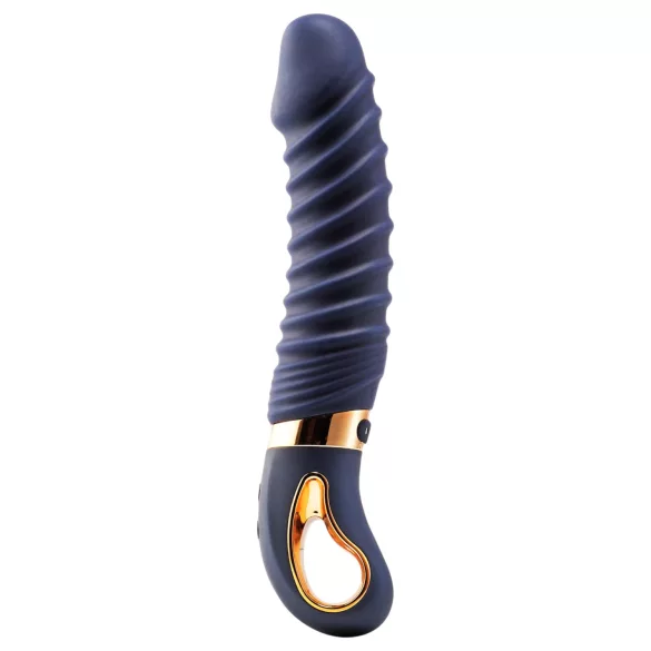 Goddess - apsildāms rievots vibrators (tumši zils)
