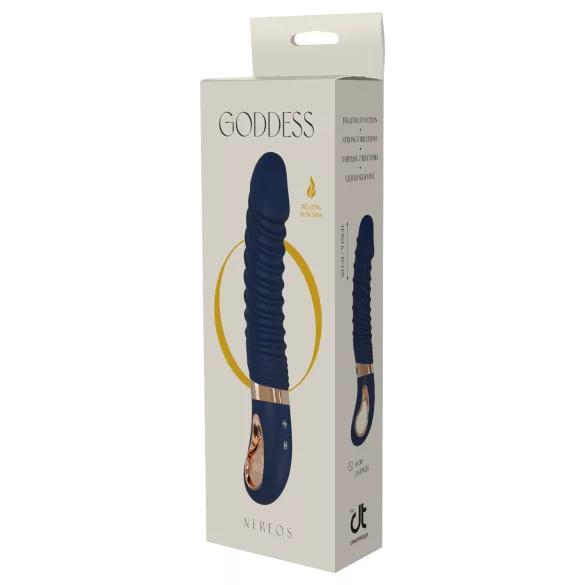 Goddess - apsildāms rievots vibrators (tumši zils)