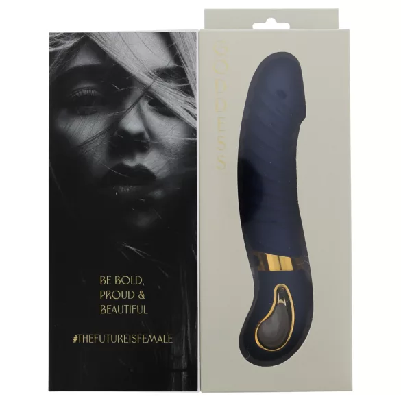 Goddess - apsildāms rievots vibrators (tumši zils)