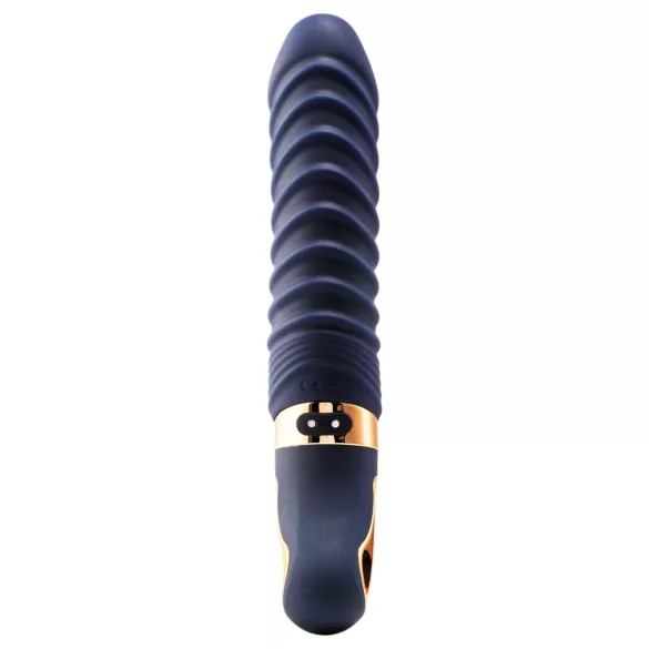 Goddess - apsildāms rievots vibrators (tumši zils)