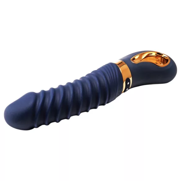 Goddess - apsildāms rievots vibrators (tumši zils)