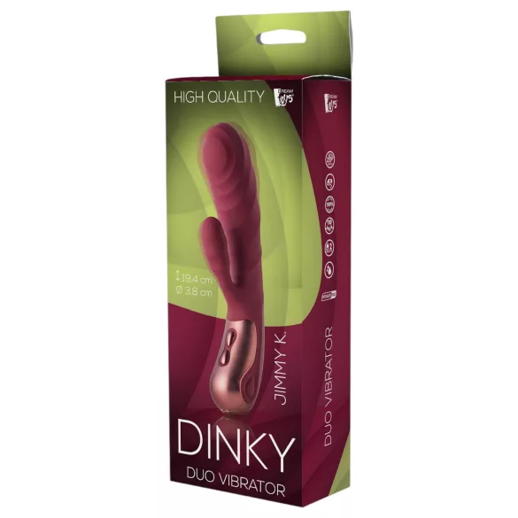 Dinky Jimmy K. Duo - vibrators ar klitora stimulatoru uzlādējams sarkans