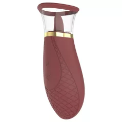   Dreamtoys Roxy - sūkšanas un laizošs vibrators bordo krāsā
