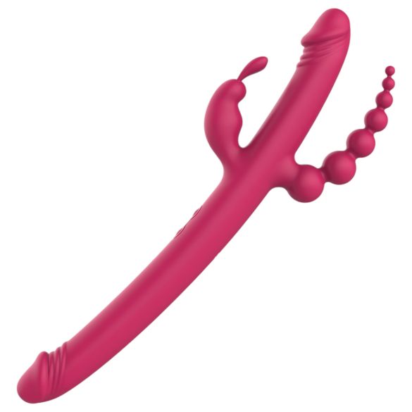 Dreamtoys vibrators ar 4 galiem, uzlādējams, rozā