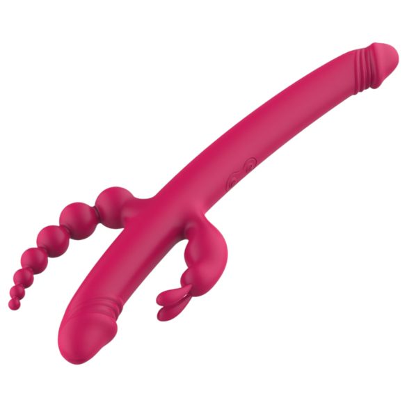 Dreamtoys vibrators ar 4 galiem, uzlādējams, rozā