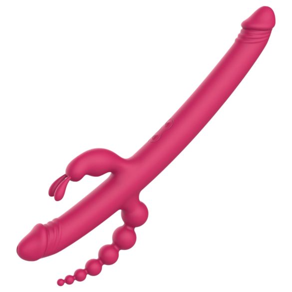 Dreamtoys vibrators ar 4 galiem, uzlādējams, rozā