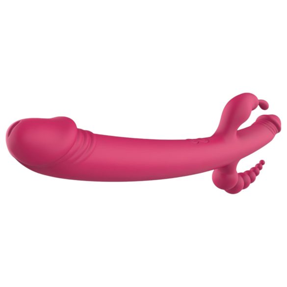 Dreamtoys vibrators ar 4 galiem, uzlādējams, rozā