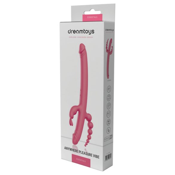 Dreamtoys vibrators ar 4 galiem, uzlādējams, rozā