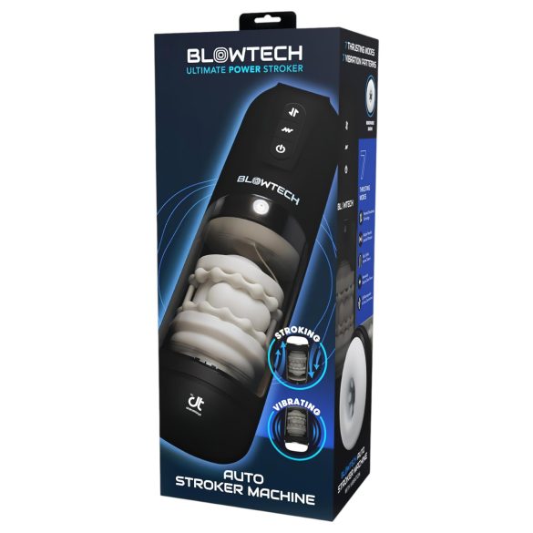 Dreamtoys Blowtech - vibrējošs, augšup-leju kustības masturbators (melns)