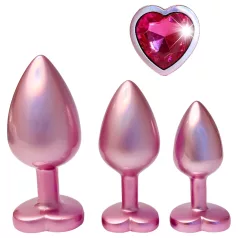   Dreamtoys Gleaming Love - sirds formas anālo aizbāžņu komplekts (rozā)