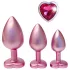 Dreamtoys Gleaming Love - sirds formas anālo aizbāžņu komplekts (rozā)