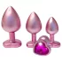 Dreamtoys Gleaming Love - sirds formas anālo aizbāžņu komplekts (rozā)