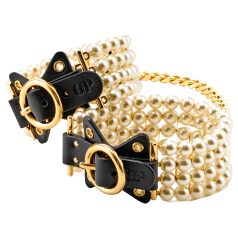 Allure - pērļota potītes aproce (melna)