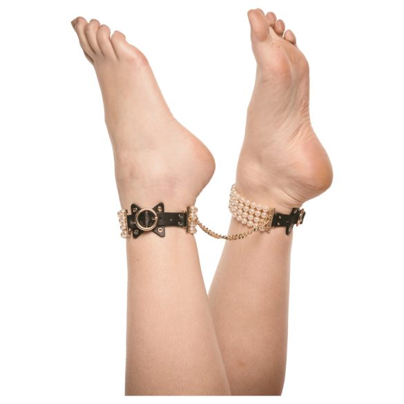 Allure - pērļota potītes aproce (melna)