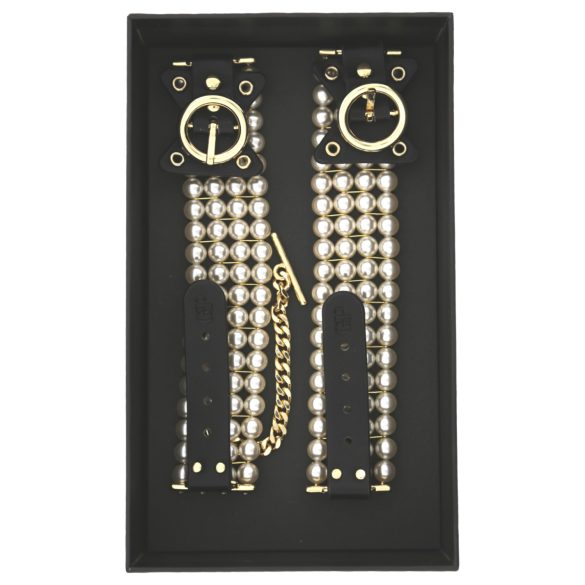 Allure - pērļota potītes aproce (melna)