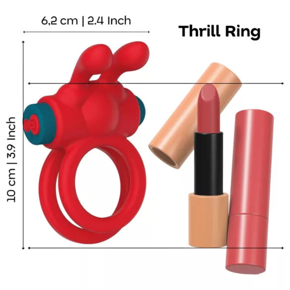Dreamtoys Love Signal - vibrējošs dzimumlocekļa gredzens (sarkans)