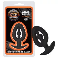   Kiotos - silikona anālais spraudnis ar paplašinātāju S (melns)