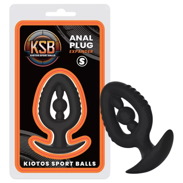 Kiotos - silikona anālais aizbāznis ar paplašinātāju S (melns)