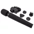 Pixey Deluxe Black Velvet - vidēja izmēra burvju nūjiņas vibrators (melns)