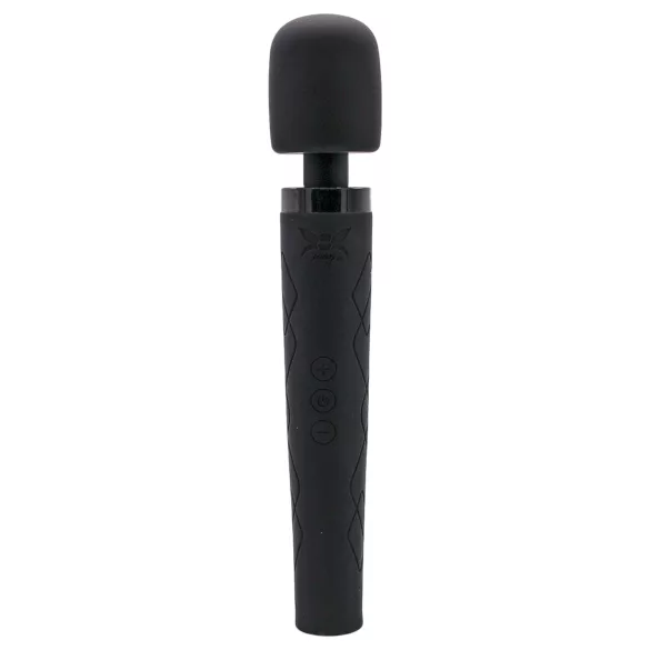 Pixey Deluxe Black Velvet - burvju nūjiņas vibrators L (melns)