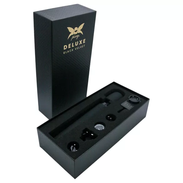 Pixey Deluxe Black Velvet - burvju nūjiņas vibrators L (melns)