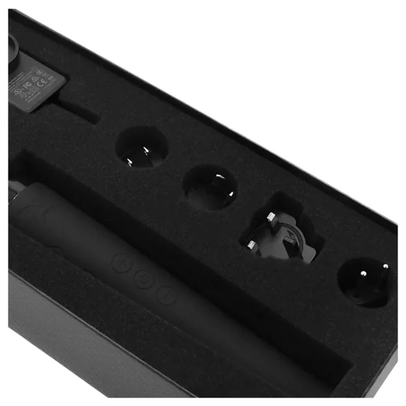 Pixey Deluxe Black Velvet - burvju nūjiņas vibrators L (melns)