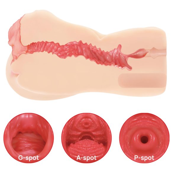 Kokos Onahole 004 - masturbators ar dubultu slāni dabīgā krāsā